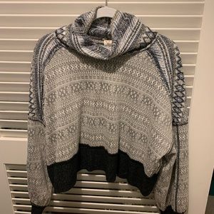 Blue and grey winter free people sweater size S